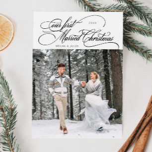 Erste Verheiratete Weihnachten Neuvermähltes Foto