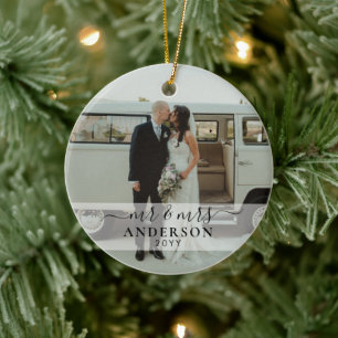 Erste Verheiratete Weihnachten von Mr. und Mrs. We Keramik Ornament