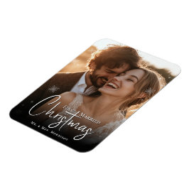 Erste Verheiratete Weihnachts-Custom-Foto Magnet