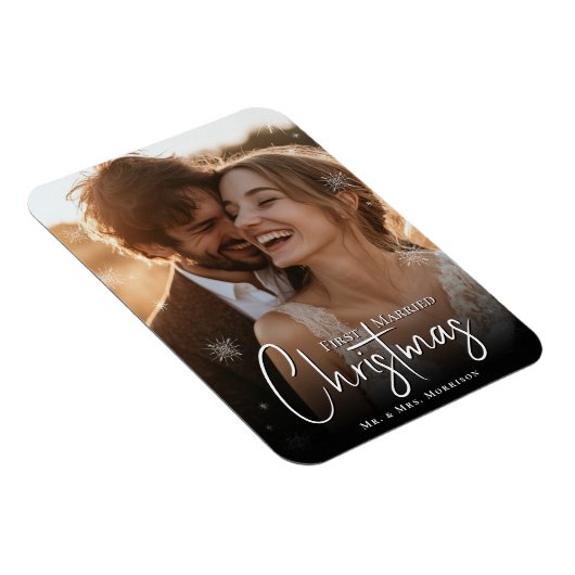 Erste Verheiratete Weihnachts-Custom-Foto Magnet (Rechte Seite)
