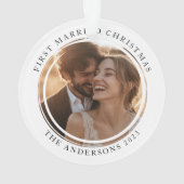 Erste Verheiratete Weihnachts-Custom-Foto Ornament (Rückseite)