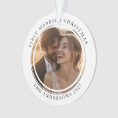 Erste Verheiratete Weihnachts-Custom-Foto Ornament (Vorderseite)