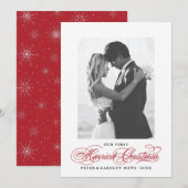 Erste Verheiratete Weihnachts-Fotokarten Feiertagskarte (Vorne/Hinten)