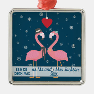 Erste verheiratete Weihnachtsbramingos Ornament Aus Metall