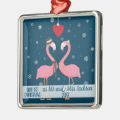 Erste verheiratete Weihnachtsbramingos Ornament Aus Metall (Links)