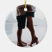 Erste Verheiratete Weihnachtsfeier Frau Double Sid Keramik Ornament (Hinten)