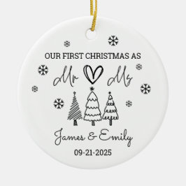 Erste Verheiratete Weihnachtsschmuck, Verheiratete Keramik Ornament