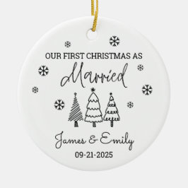 Erste Verheiratete Weihnachtsschmuck, Verheiratete Keramik Ornament