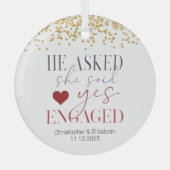 Erste Verlobt Verheiratete Ornament Aus Glas (Vorderseite)