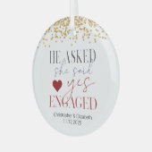 Erste Verlobt Verheiratete Ornament Aus Glas (Vorderseite links)