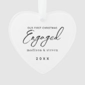Erste Verlobte Weihnachtsminimale Moderne Schrift Ornament (Vorderseite)