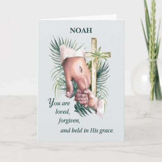 Erste Versöhnung Bekenntnis Jesus Hand Karte (Vorderseite)