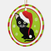 Erste Verzierung der Miezekatze Weihnachts Keramikornament (Links)