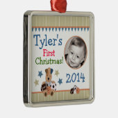 Erste Verzierung des All-Star- Welpen-Babys Silbernes Ornament (Rechts)