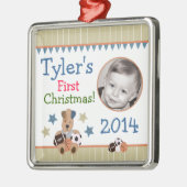 Erste Verzierung des All-Star- Welpen-Babys Silbernes Ornament (Links)