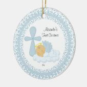Erste Verzierung des Baby-Engels-Babys Weihnachts Keramikornament (Links)