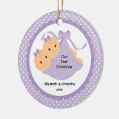 Erste Verzierung des Baby-Zwillings-Babys Keramik Ornament (Links)