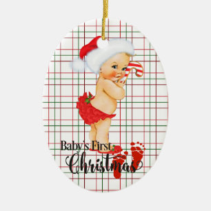 Erste Verzierung des Babys Weihnachts Keramik Ornament