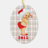 Erste Verzierung des Babys Weihnachts Keramik Ornament (Hinten)