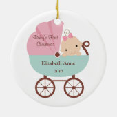 Erste Verzierung des Babys Weihnachts Keramik Ornament (Hinten)