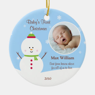 Erste Verzierung des Babys Weihnachts Keramik Ornament