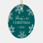 Erste Verzierung des Babys Weihnachts Keramik Ornament (Rechts)