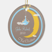 Erste Verzierung des Babys Weihnachts Keramik Ornament (Links)