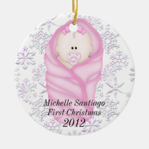 Erste Verzierung des Babys Weihnachts Keramik Ornament