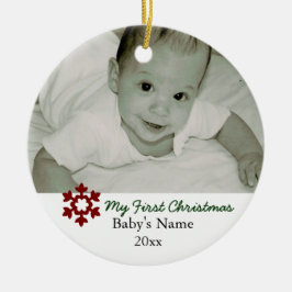 Erste Verzierung des Babys Weihnachts Keramikornament