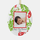 Erste Verzierung des Babys Weihnachts Keramikornament (Rechts)