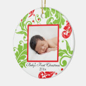 Erste Verzierung des Babys Weihnachts Keramikornament (Links)