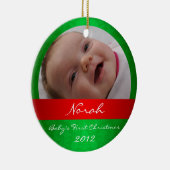 Erste Verzierung des Babys Weihnachts Keramikornament (Rechts)