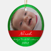 Erste Verzierung des Babys Weihnachts Keramikornament (Links)