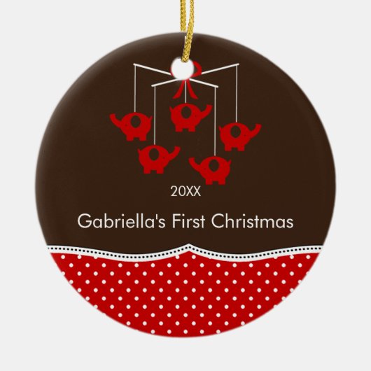 Erste Verzierung des Elefant-beweglichen Babys Keramikornament (Vorne)