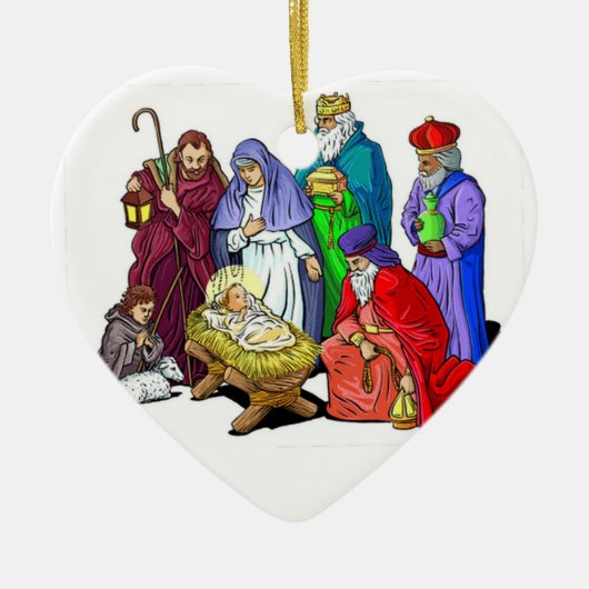 erste Verzierung des Geburt Christisszenenbabys Keramikornament (Vorne)