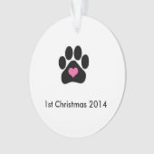 Erste Verzierung des Hundes Weihnachts Ornament (Vorderseite)