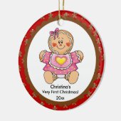 Erste Verzierung des Lebkuchen-Mädchen-Babys Keramik Ornament (Links)