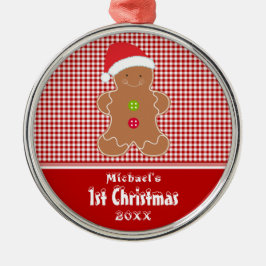 Erste Verzierung des Lebkuchen-Mann-Babys Ornament Aus Metall