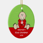 Erste Verzierung des niedlichen Baby-Jungen-Babys Keramikornament (Rechts)