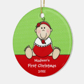Erste Verzierung des niedlichen Baby-Mädchen-Babys Keramikornament (Links)