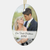 Erste Verzierung des Paares Weihnachtsmit Foto Keramikornament (Links)