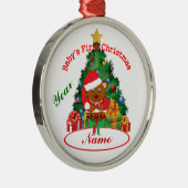 Erste Verzierung des personalisierten Babys Silbernes Ornament (Rechts)