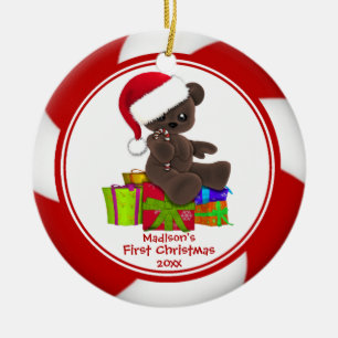 Erste Verzierung des Sankt-Bärn-Babys Weihnachts Keramikornament