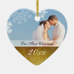 Erste Verzierung des Vintagen Paares Weihnachts Keramikornament