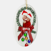 Erste Verzierung FOTO das Weihnachten des Paares Keramikornament (Rechts)