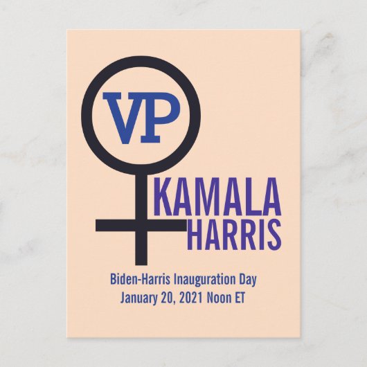 Erste Vizepräsidentin Kamala Harris Postkarte (Vorderseite)