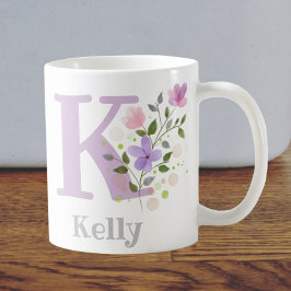 Erste Vorname Name Kelly mit Blume Kaffeetasse