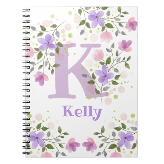 Erste Vorname Name Kelly mit Blume Notizblock (Vorderseite)