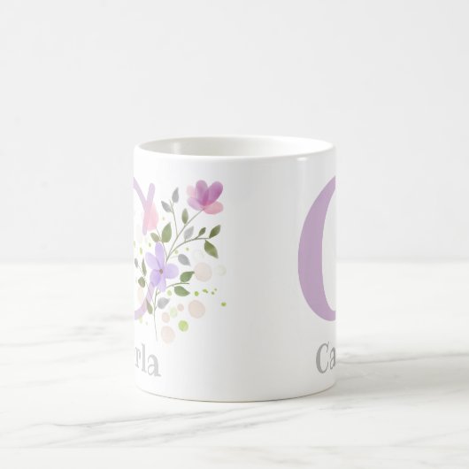 Erste Vorname Plus Name Carla mit Blume Kaffeetasse (Mittel)