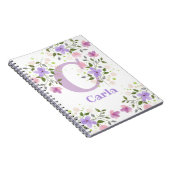 Erste Vorname Plus Name Carla mit Blume Notizblock (Rechte Seite)